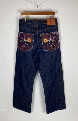 Red Monkey RMC Let It Bee! Mens Blue Denim Jeans Straight Relaxed Size 30