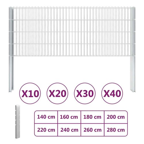 Garden Fence Posts Metal Post Fencing Stake Silver Galvanised Steel