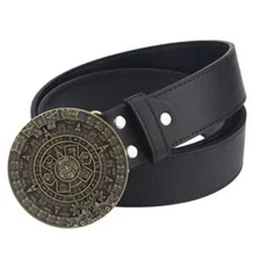 Cinturón Hebilla Maya - Cinturones Calendario Solar Azteca Patrón Antiguo Hebilla Cintura Foto 3 de 4