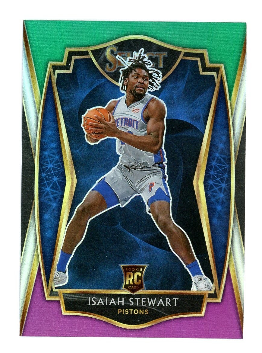 2020 Select Premier Level Green White Purple Prizm Isaiah Stewart #191 Rookie RC