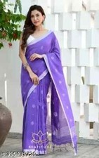 Women's khadi cotton saree with Running Blouse