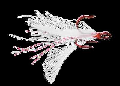 12 pack - VMC #6 Dressed XRap Treble Hooks - 8651 TR/DT/RW - Tin Red and White