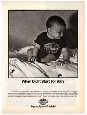 1990 Harley-Davidson Print Ad Sports Illustrated When Did it Start 8.5''x11''