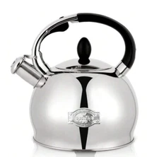 SUSTEAS Stainless Stove Top Whistling Teapot, Cool Touch Ergonomic Handle 2.64Qt