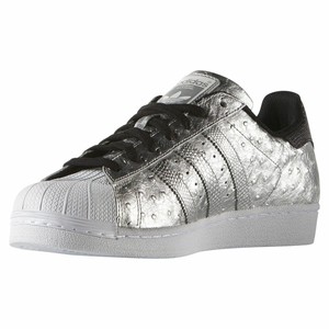 adidas originals silver metallic superstar trainers