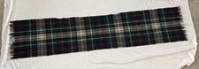 Vintage macnaughtons of Pitlochry Teal Blue Woollen Tartan Scarf 11x52  