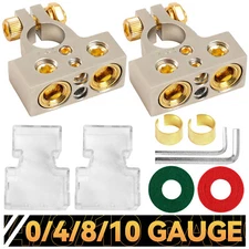 2*Car Battery Terminal Connector Top Post Positive Negative Heavy Duty Universal