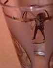 Set of 4 Rare MCM Libbey Native American Archer Frosted Gold Leaf Glasses — photo 6