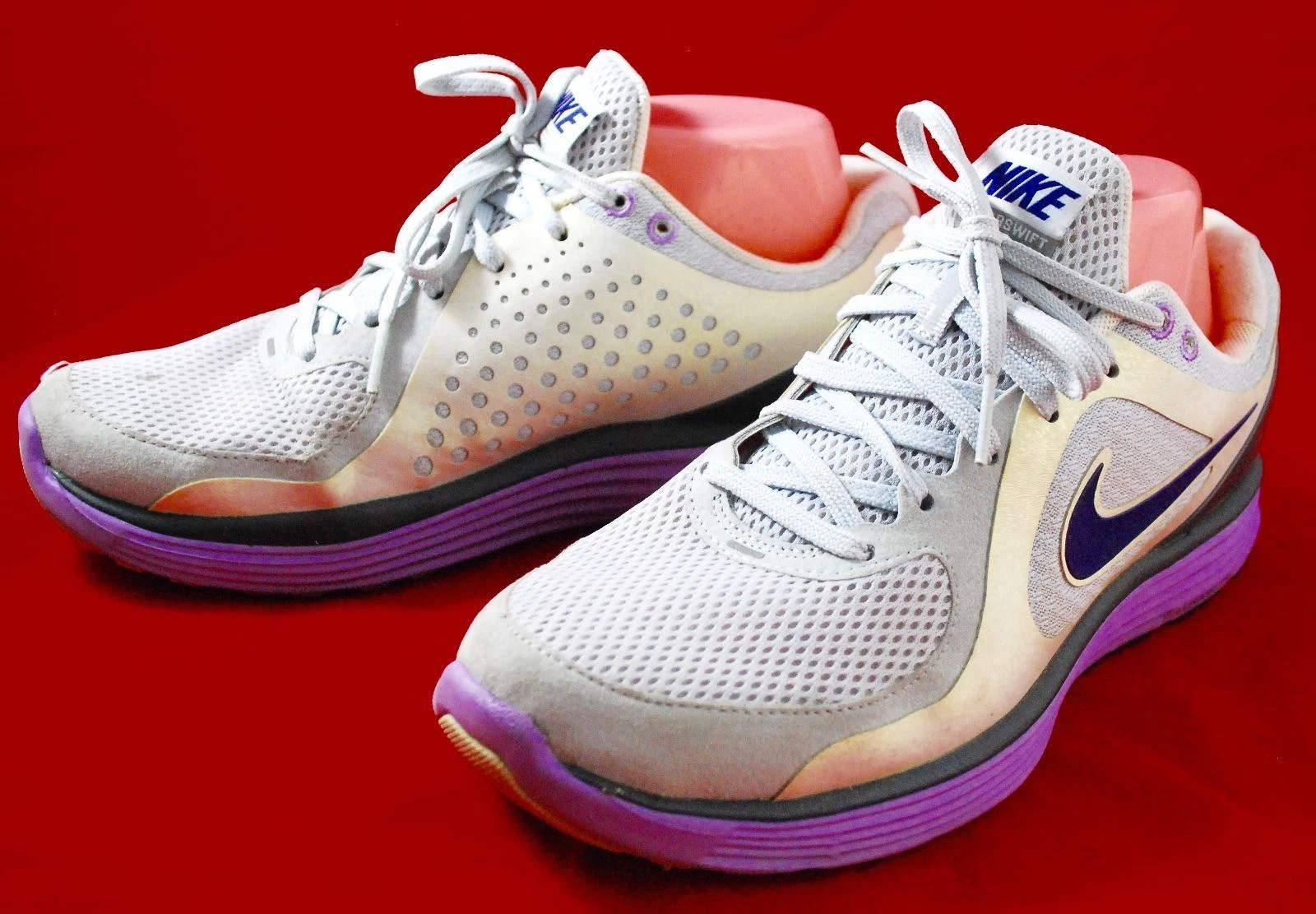 Scarpe da ginnastica Nike Lunarswift + Lunarlite Running da donna taglia 8 5 bianche viola