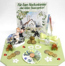 Geldgeschenk Hochzeit ♥ Brautpaar auf Motorrad ♥ Finanzspritze Hochzeitsreise