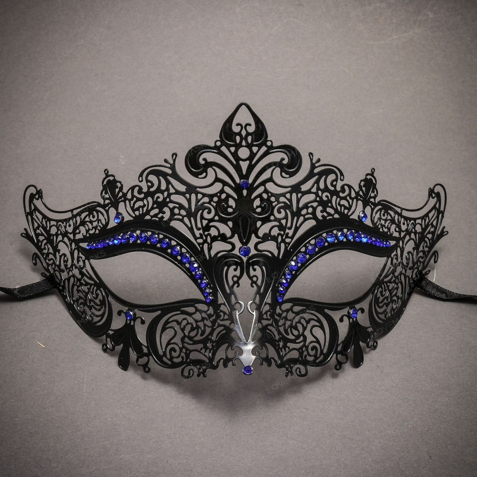 Black Full Face Phantom and Black Blue Princess Mask for Couple image 5