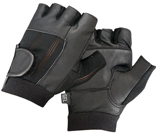 GYM LEATHER GLOVES GEL PADDED PALM TRAINING FITNESS SPORTS CYCLING CYCLE BIKE - Picture 5 of 5