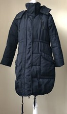 Ichi Black Puffer Coat Uk M
