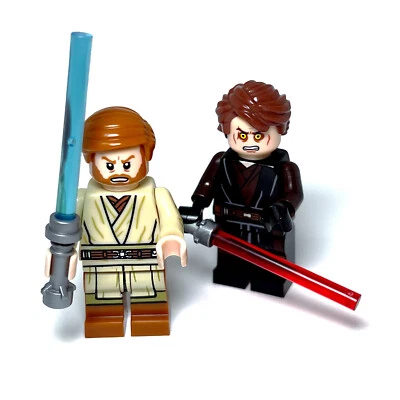 Custom Lego Anakin Skywalker Obi-Wan Kenobi Dual Mustafar Minifigures Jedi Sith
