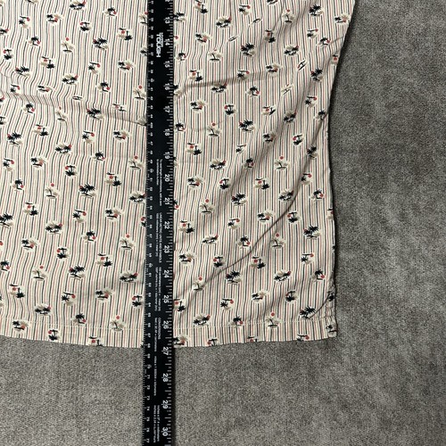 Reyn Spooner Shirt Mens Button Up Medium Beige Striped Palms Hawaiian Aloha - Picture 6 of 8