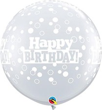 Qualatex DISCONTINUED 36" Happy B-Day Dots-A-Round Latex Balloon