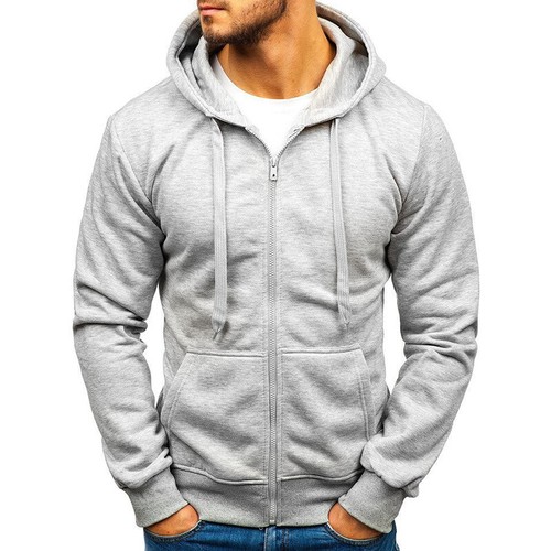 Mens Zip Up Hoodie Jacket Plain Full Zipper Hooded Fleece Sweatshirt Athletic - Picture 51 of 79