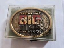 Vintage Snap-on Tools Big Time Belt Buckle Solid Brass Made in USA 1990  s