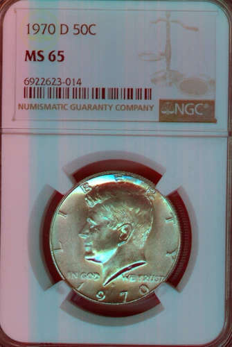1970 D Kennedy Silver Half Dollar NGC MS65