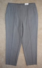 New Womens Nine West Crop Dress Pants Large Relaxed Fit Gray Purple Plaid