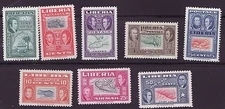 Liberia # 332-37 C68-69 MNH Complete Map