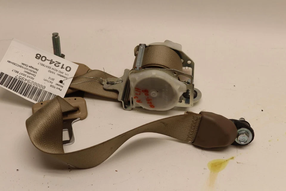 2011-2012 NISSAN PATHFINDER REAR 3RD THIRD ROW LEFT SIDE SEAT BELT OEM - Image 2 of 4