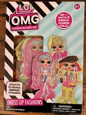LOL OMG Paper Dolls Dress Up Fashions Decorate 5 Mix & Match 