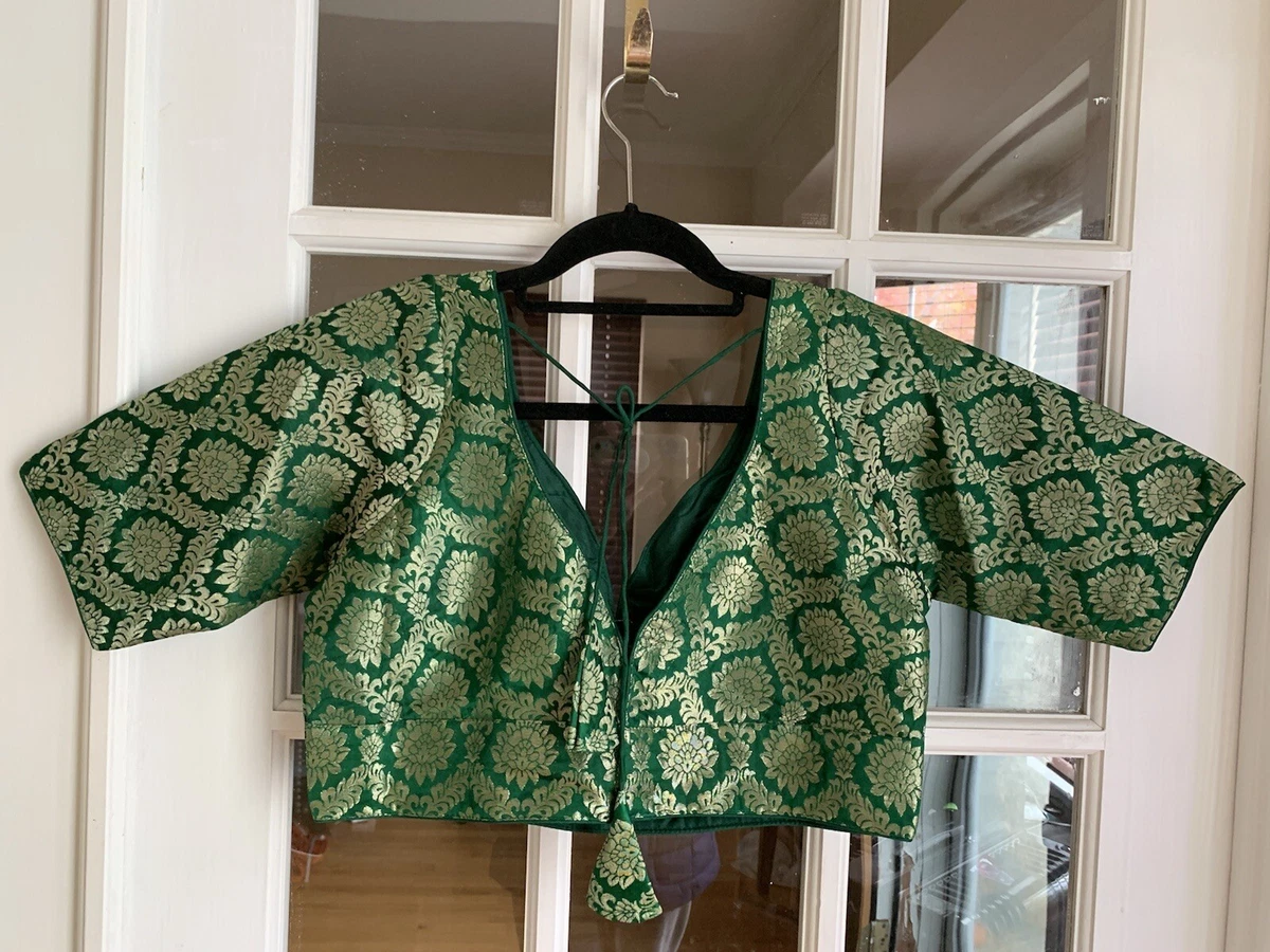 brocade blouse green