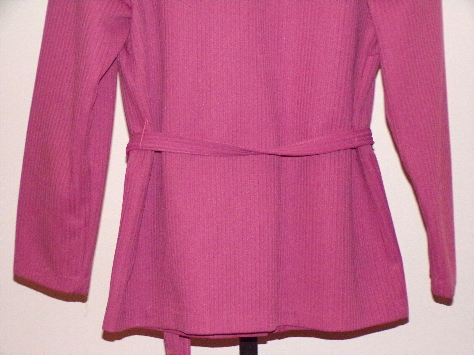 VINTAGE Mauve Pink Long Sleeve Ribbed Women's PAN… - image 6
