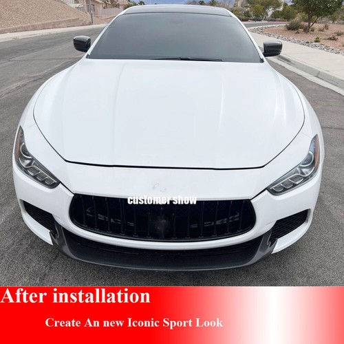 Alerón labial de parachoques delantero de carbono real para Maserati Ghibli S Q4 Base 2014-2017 - Imagen 3 de 17