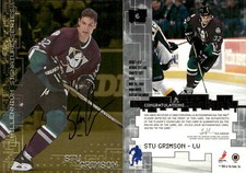 1999-00 BAP Millennium Autographs Gold #6 Stu Grimson Auto - NM-MT