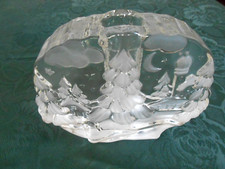 Glasvase - Bleikristall - Walther-Glas - Landschaftsmotiv - 70er Jahre