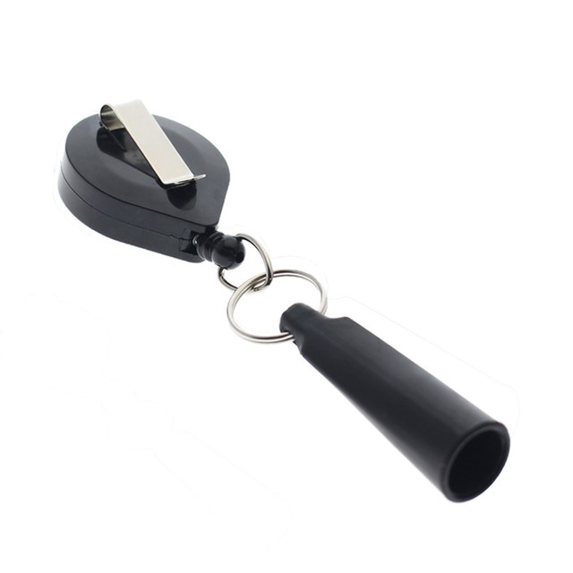 Retractable Pen / Pencil Holder with STAY EXTENDED SLACK Pull Cord