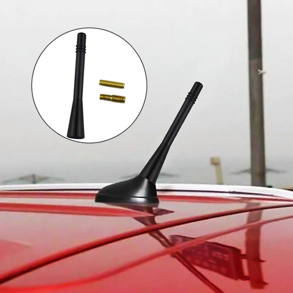 Universal Car Short Stubby Antenna Aerial AM/FM Radio Mast Car Accessories  Black