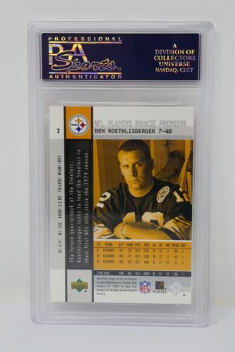 2004 Upper Deck Premiere #2 Ben Roethlisberger Rookie Steelers 🔥PSA 10 GEM MINT - Picture 4 of 5