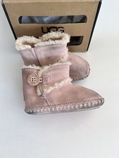 UGG Lemmy Infant Booties Pink Leather Sz 2/3