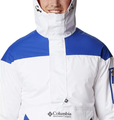 Columbia Men's Challenger 1/2 Zip Pullover Jacket, White/Lapis