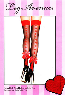 Bas Femme Style Talon Cubain Avec Couture – Noir, Bande Cuisse, Par Leg Avenue – Taille Jusqu’à XXXL