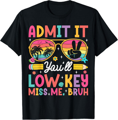 Admit It You'll Low Key Miss Me Bruh Retro School Graduation T Shirt