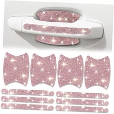 Bling Car Door Handle Protector, 10 PCS, Pink Sparkling Pink Diamond