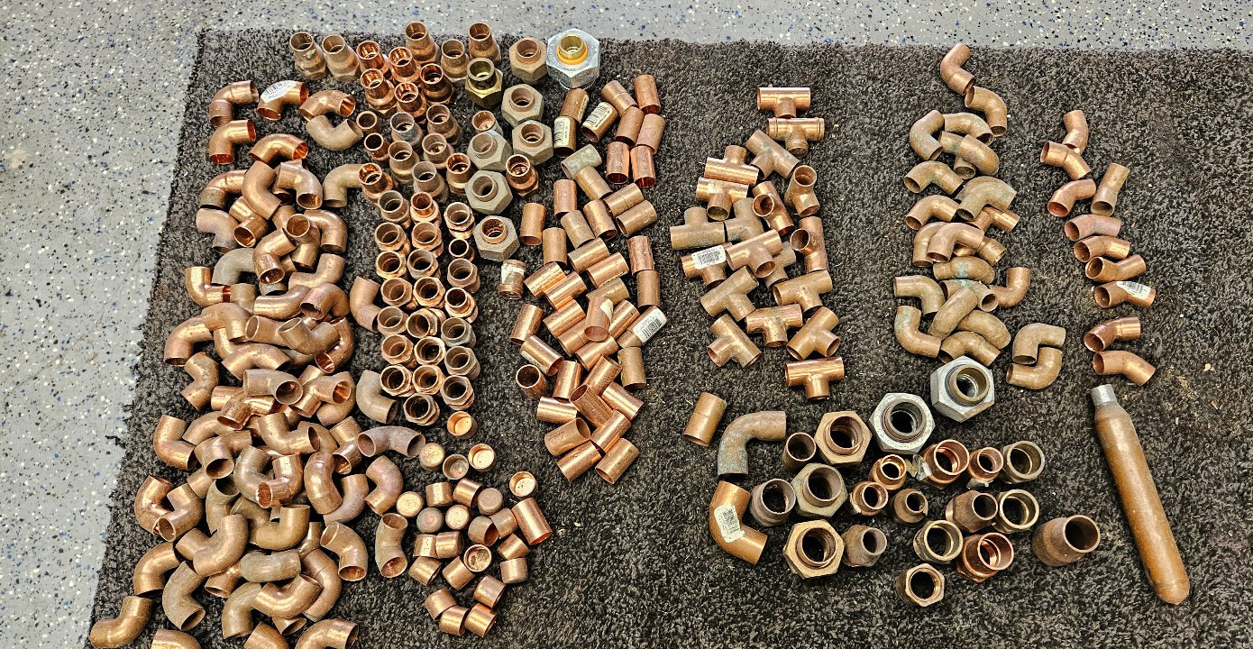 Mixed lot 1/2" -3/4" Copper Sweat Fittings plumbing 17 lbs 278pc