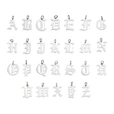 A-Z Letter Charm Jewelry Charm Enamel Initial Charm Silver Pendant Charm 26Pcs