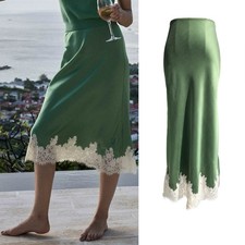 Women's Doen Lace Satin High Waist Fishtail Dress A-line Midi Skirt For Dances