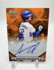 Anthony Gutierrez 2023 Bowman Sterling  Prospect Auto Orange Refractor #/75