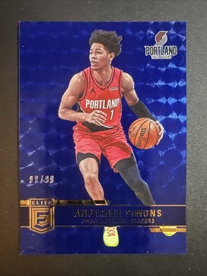 2021-22 Panini Donruss Elite Basketball Anfernee Simons Blue /99 #57 