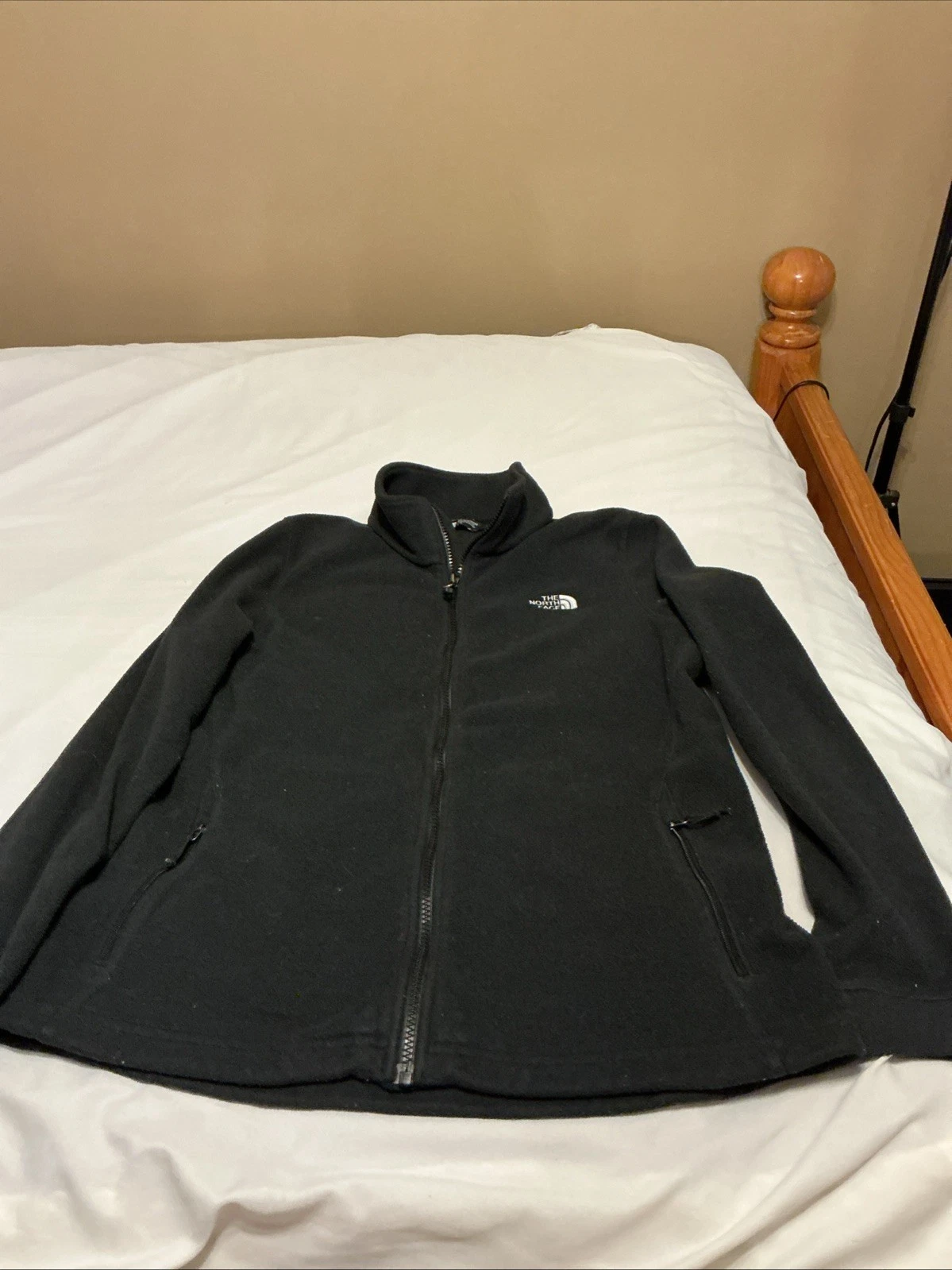 The North Face Fleece Jacket Womens Large Black Full Zip Pockets Outdoor Warm