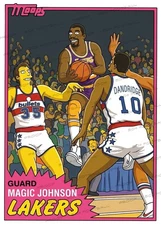Magic Johnson 1981 Rookie Homer's Heroes Simpsons Custom Trading Card Lakers