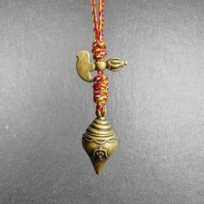 Vintage Shankha Shell - Divine Conch Amulet - Tibetan Protective Pendant