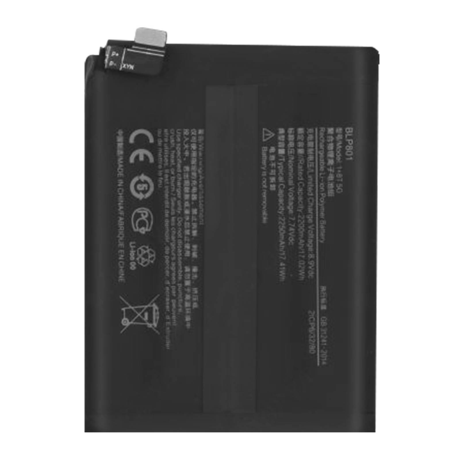 Batterie OnePlus 8T BLP801 bloc interne de remplacement 2250mAh pour smartphone