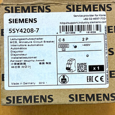 Siemens 5SY4208-7 Miniature Circuit Breaker MCB 2P Type C 8A 400V